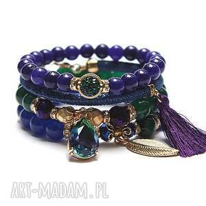 handmade lush medow, cobalt and purple /18 - 04 - 23/ set