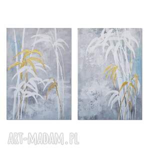 bambusy /3/, oryginalny obraz ręcznie malowany na płótnie, botanika