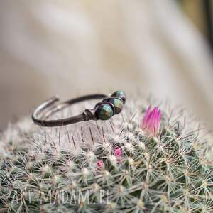 hematyt fioletowy - pierścionek, pierścionek minimalizm, regulowany