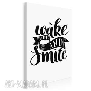 napis na płótnie - wake up and smile - 50x70 cm (56857)