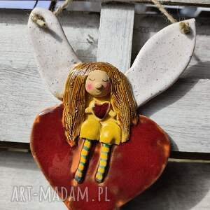 anioł ceramiczny, prezent, chrzest, komunia, prezent na święta