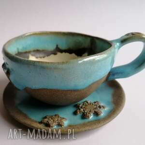 gwiazdkowy komplet, ceramika rękodzieło, filiżanka do kawy, użytkowa