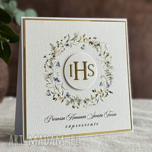 ręcznie robione zaproszenia komunijne, wzór 55d, pierwsza komunia