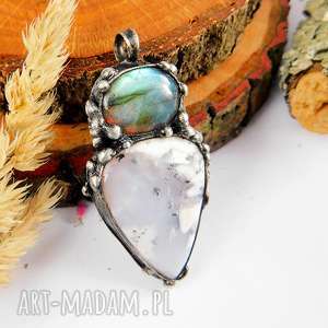 handmade wisiorki agat z labradorytem