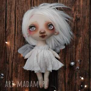 prezenty święta Aniołek - artystyczna lalka kolekcjonerska z tkaniny