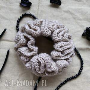 gumka do włosów szydełkowa, scrunchie, frotka