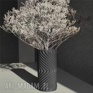 ceramiczny wazon druk 3d kolor naturalny, druk3d wazonzgliny ciemny grafit
