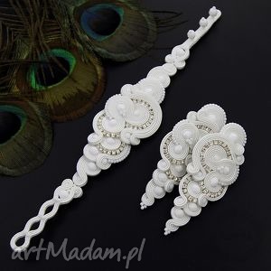 komplet ślubny soutache denire white - Kavrila biżuteria komplety