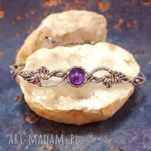 delfina dolls mroczny ogród z ametystem w makramie bransoletka pleciona