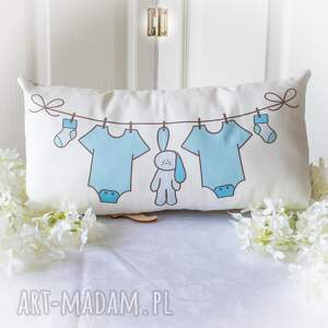ręcznie wykonane pokoik dziecka poduszka - niemowlę - chrzest (błękitny
