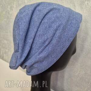 Czapka unisex niebieska dzianina na podszewce rozmiar uniwersalny