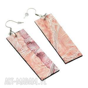 PMPB-Style, Kolczyki z naturalnej skóry 7cm wiszące prostokątne długie, skorzane
