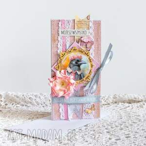 handmade scrapbooking kartki kartka uniwersalna - możesz wszystko (kruk )