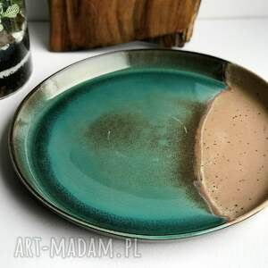 handmade ceramika patera - taca - talerz z wysokim rantem - rajska plaża