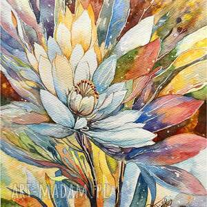 Oryginalna akwarela Flora fantazji 24x32 cm - obraz kwiaty