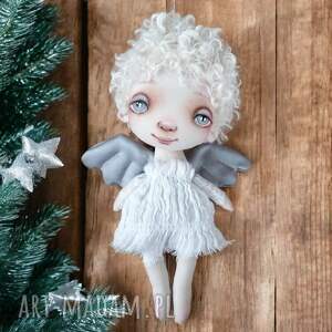 upominki na święta Aniołek - artystyczna lalka kolekcjonerska