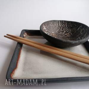 handmade ceramika komplet naczyń do sushi 1