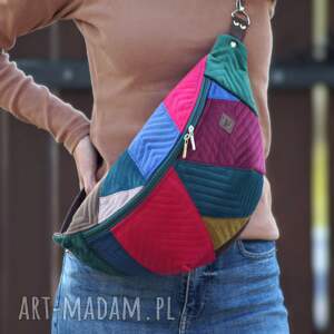 happyart patchworkowa kolorowa nerka xxl, mini plecak nerkoplecak pluszowa