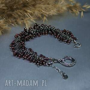 branickaart granat zebrany w grona bransoletka thamior, wire wrapping