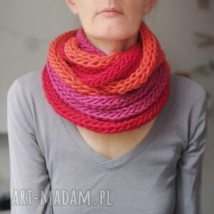 szal zamotka szalik komin czerwony