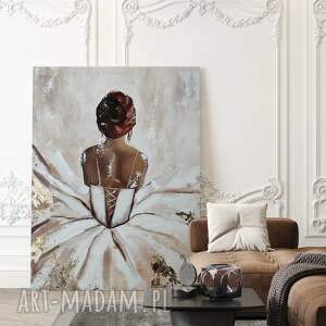 dress ręcznie malowany obraz olejny abstrakcja 70x100 cm