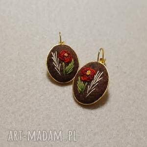 ręcznie haftowane kolczyki dla heleny stal szlachetna, boho biżuteria, stylowo