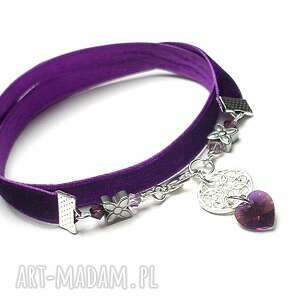 ręcznie zrobione naszyjniki choker - purple - naszyjnik