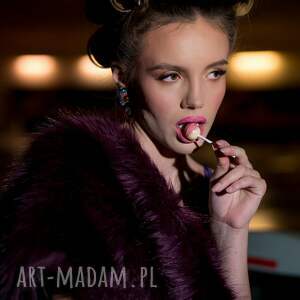 etola wieczorowa fioletowa futro szal wieczorowy, narzutka do sukni, bolerko