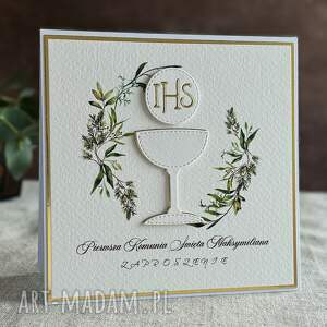 Eleganckie zaproszenia komunijne wzór 4, pierwsza komunia