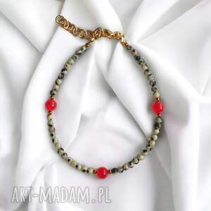 handmade bransoletka na nogę: red currant collection