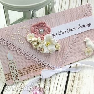 handmade scrapbooking kartki kartka na chrzest św - Magdaleny