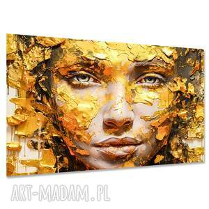Obraz KOBIETA 48 na płótnie - złota twarz glamour 120x80