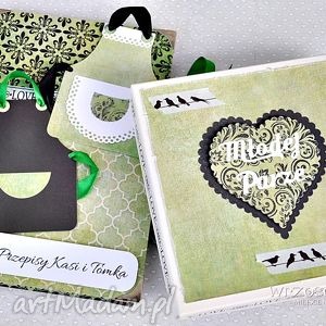 ręcznie wykonane scrapbooking albumy komplet dla młodej pary