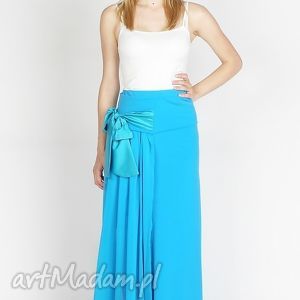 sukienki spódnica maxi z szyfonem, niebieska, rozm. 36