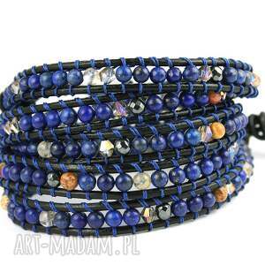 handmade snake wrap: lapis lazuli z dodatkami