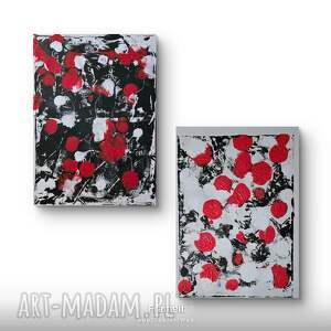 Kompozycja maki abstrakcyjnie na plotnie 75x55x1 cm, obraz krajobraz