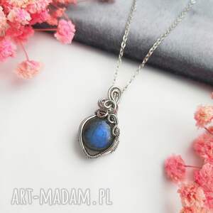 Prezent Naszyjnik Labradoryt Mini stal chirurgiczna wisiorek handmade