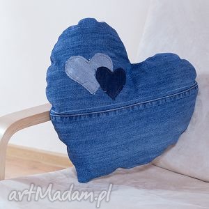 poduszka serce recykling jeansu prezent, wygoda