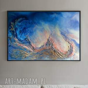 kilimanjaro stars - obraz abstrakcyjny strukturalny ze złotem salonu