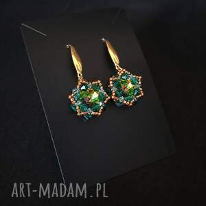 kolczyki vitrail maxima z kryształkami i kamieniami w kolorach głębokiej