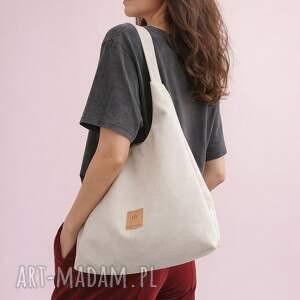 z zamszu tapicerskiego Kremowa, hobo, zamszowa torba