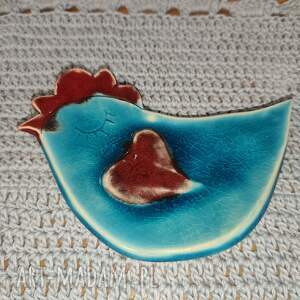 talerzyk ceramiczny wielkanoc, prezent, kura, talerz