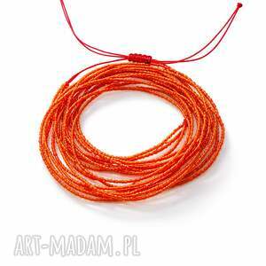 bransoletka ognisty pomarańcz z czerwienią, koralikow naszyjnik