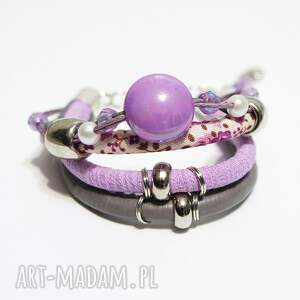 handmade bransoletka - lila - rzemienie