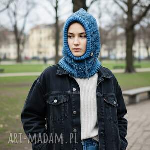 ciepła balaclava oversize kominiarka kaptur zamiast czapki z wełną