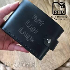 Prezent Męski skórzany portfel z RFID z grawerem na 11 kart zdjęcia