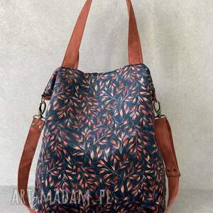 na XXL listeczki, torba na ramię, print, wegańska