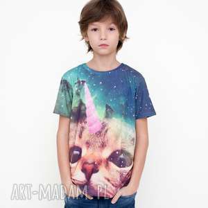 ręczne wykonanie t-shirt dla dzieci z kotem jednorożcem