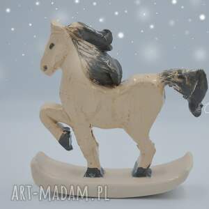 koń na biegunach ceramiczna dekoracja, ceramiczny koń, prezent