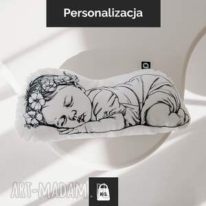 handmade poduszki poduszka newborn wzór nb35 | malutka dziewczynka z wagą